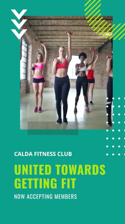 Free Fitness Club Instagram Story Template to Edit Online