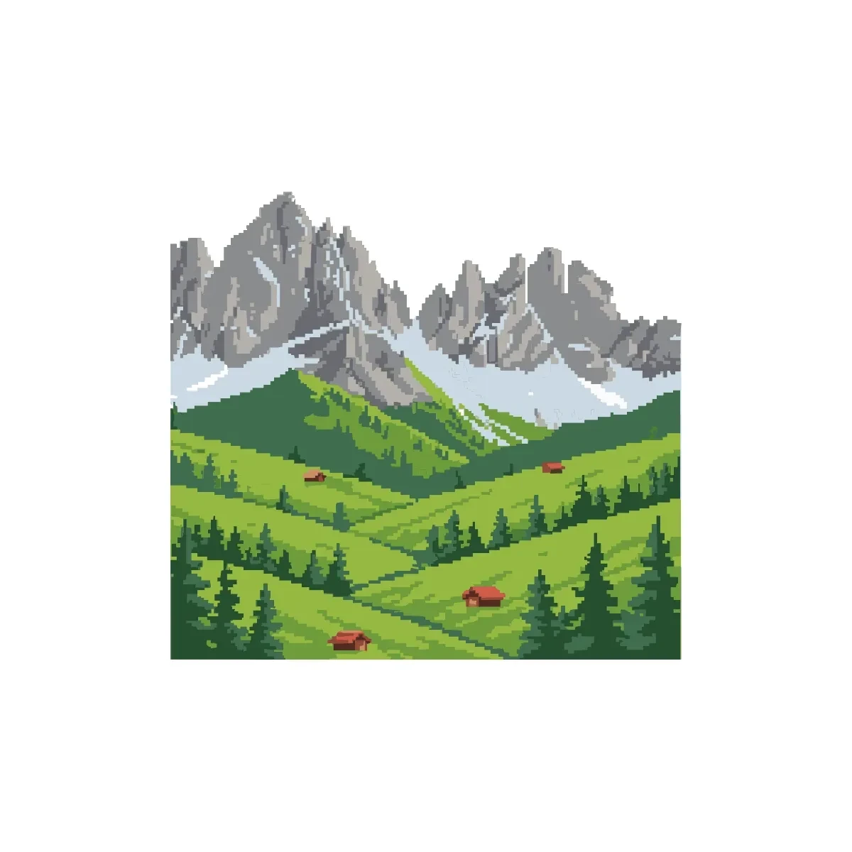 Free Landscape Pixel Art Template to Edit Online