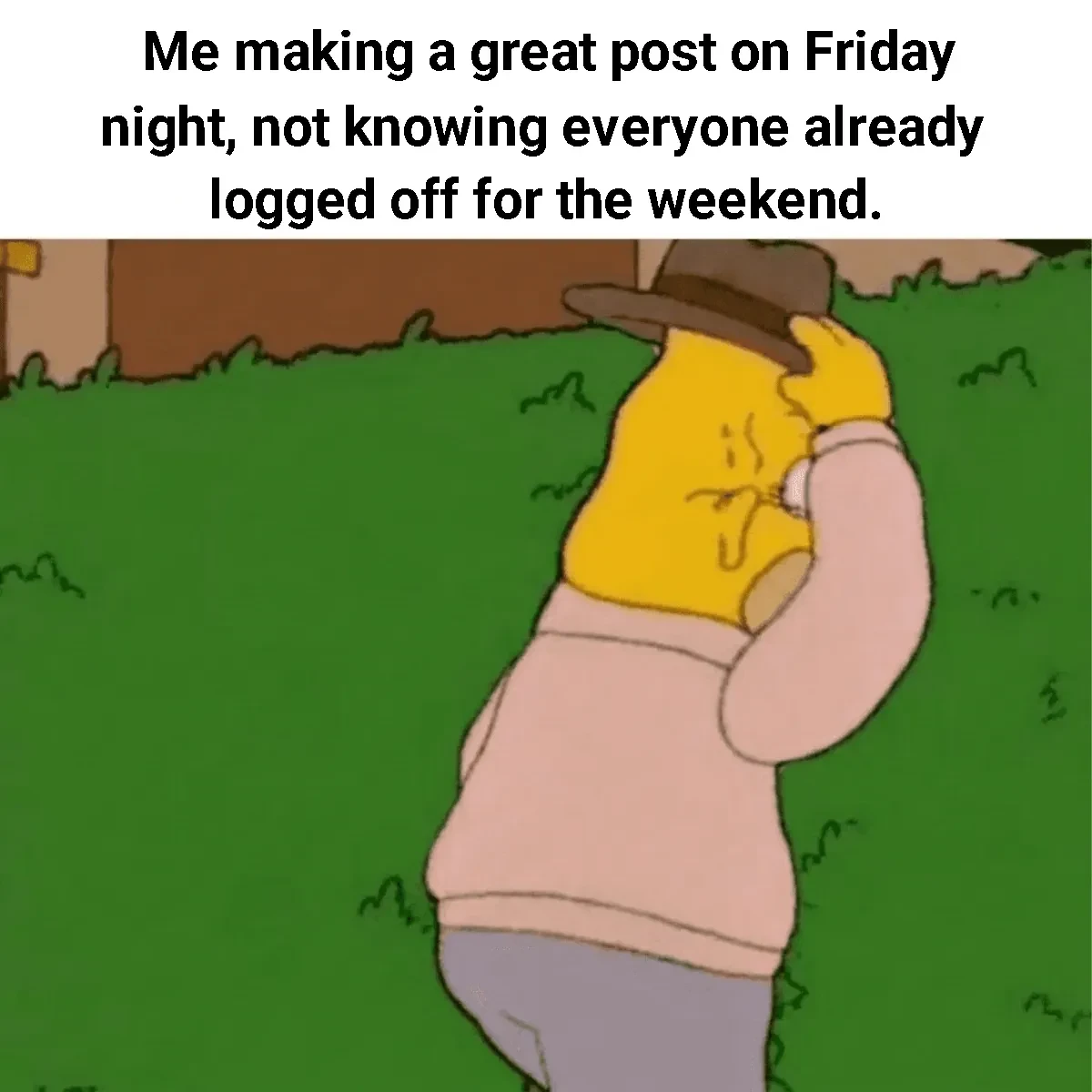 Free Homer Simpson Hedge Posted Wrong Meme Template to Edit Online