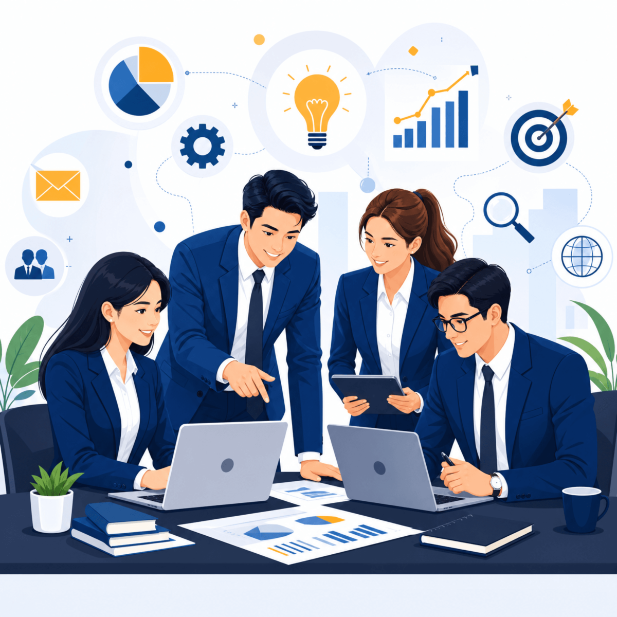 Free Creative Business Illustration Template to Edit Online