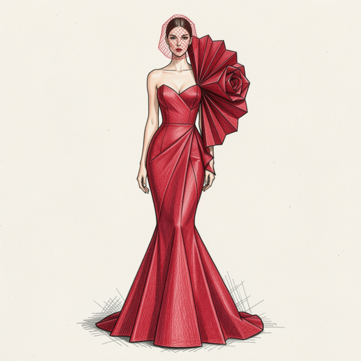 Free Fashion Sketch Illustration Template to Edit Online