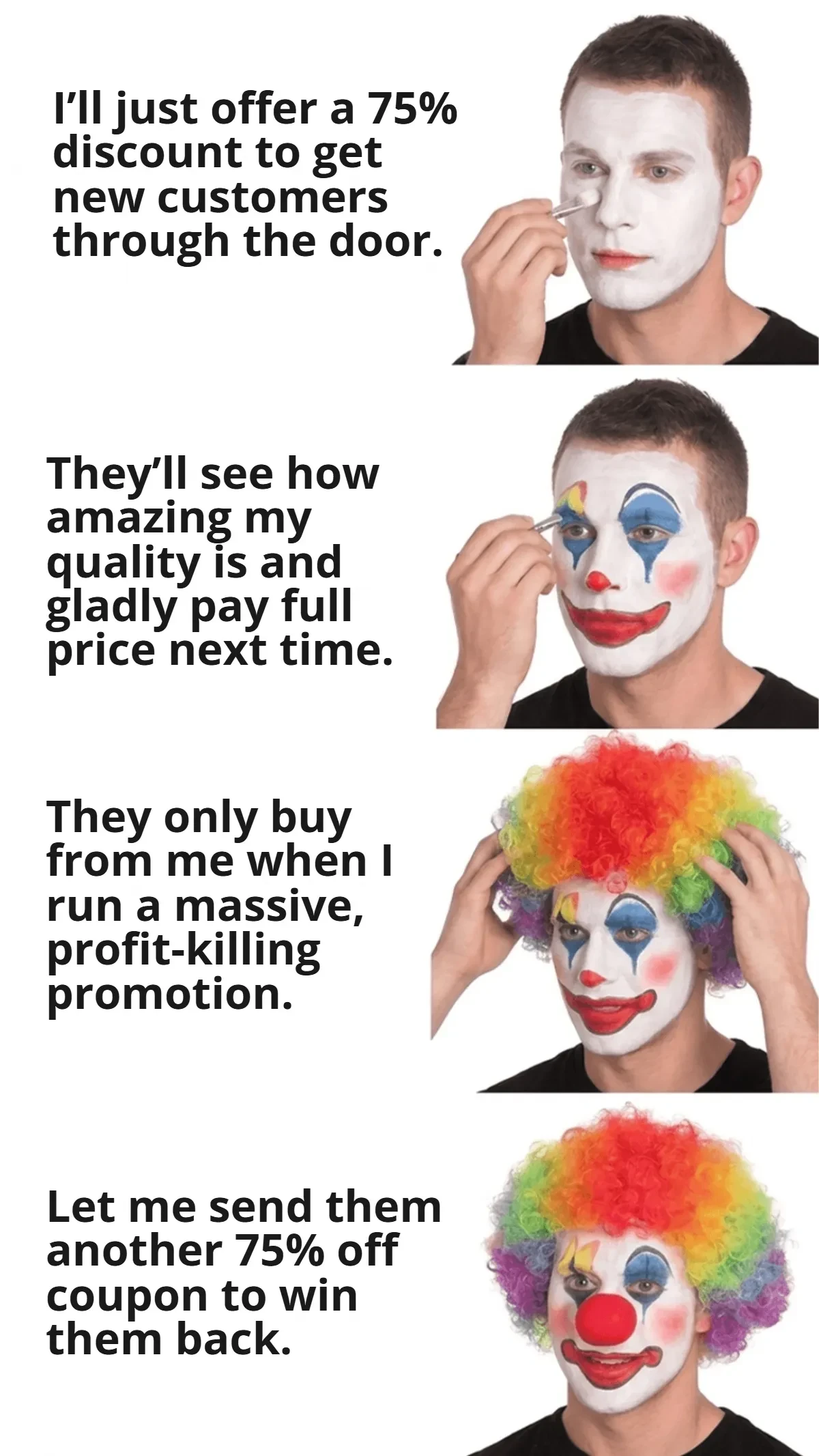 Free Clown Applying Makeup Meme Template to Edit Online