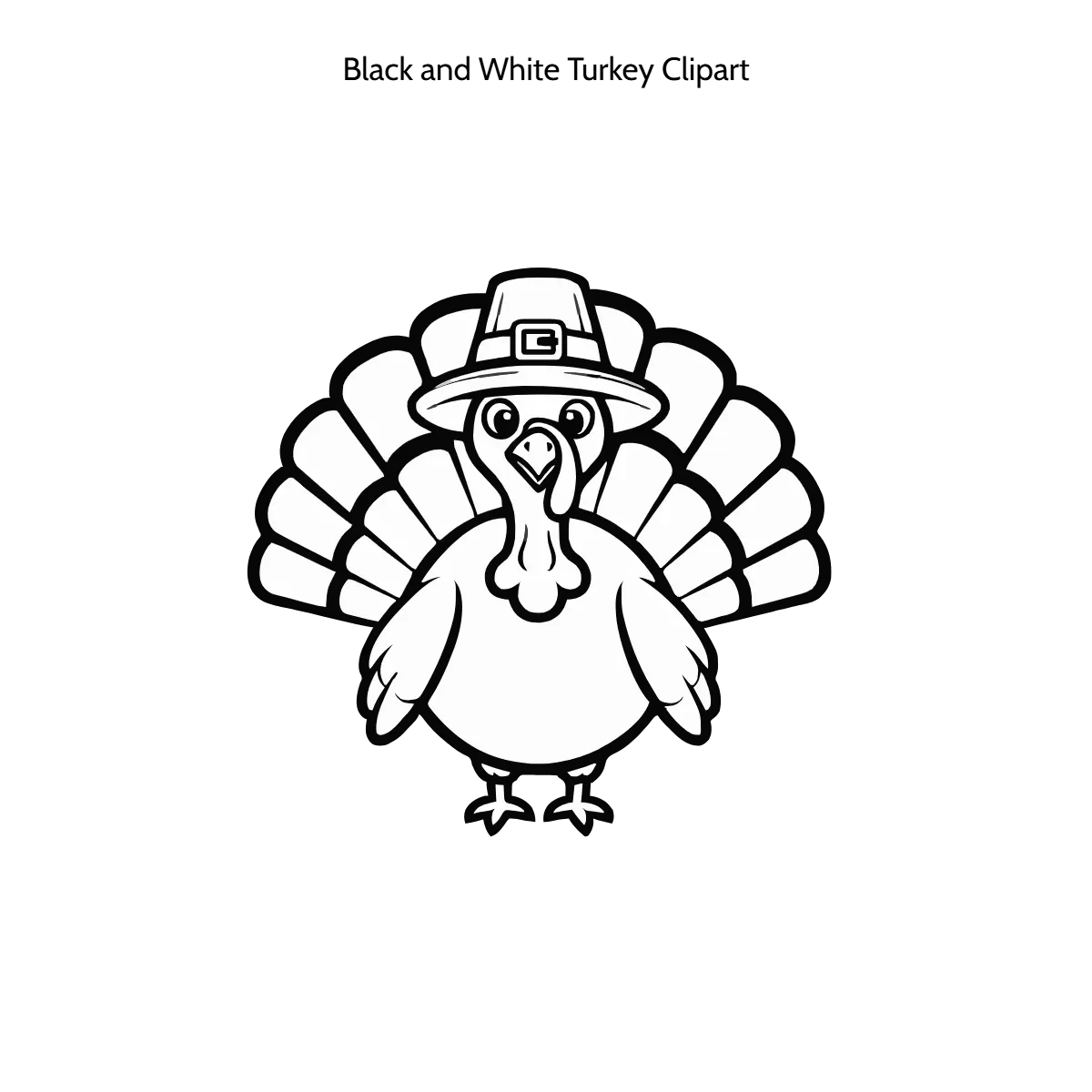 Free Black and White Turkey Clipart Template to Edit Online