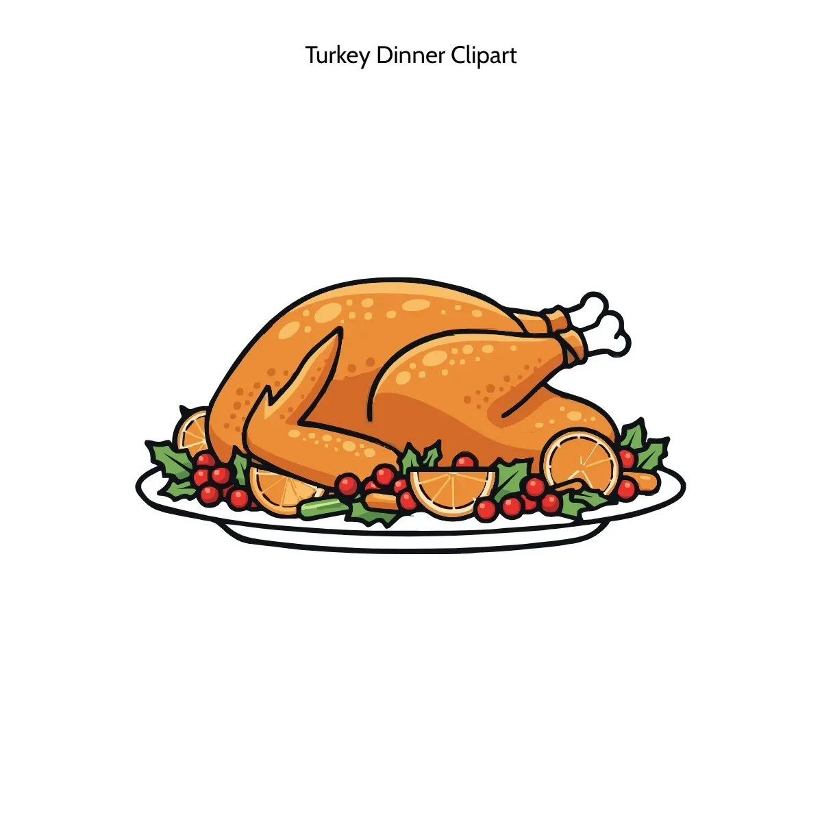 Free Turkey Dinner Clipart Template to Edit Online