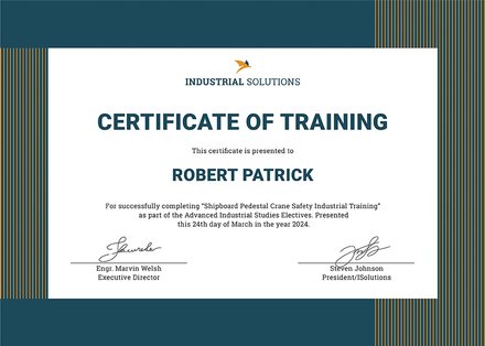 Free Industrial Training Certificate Template: Download ...