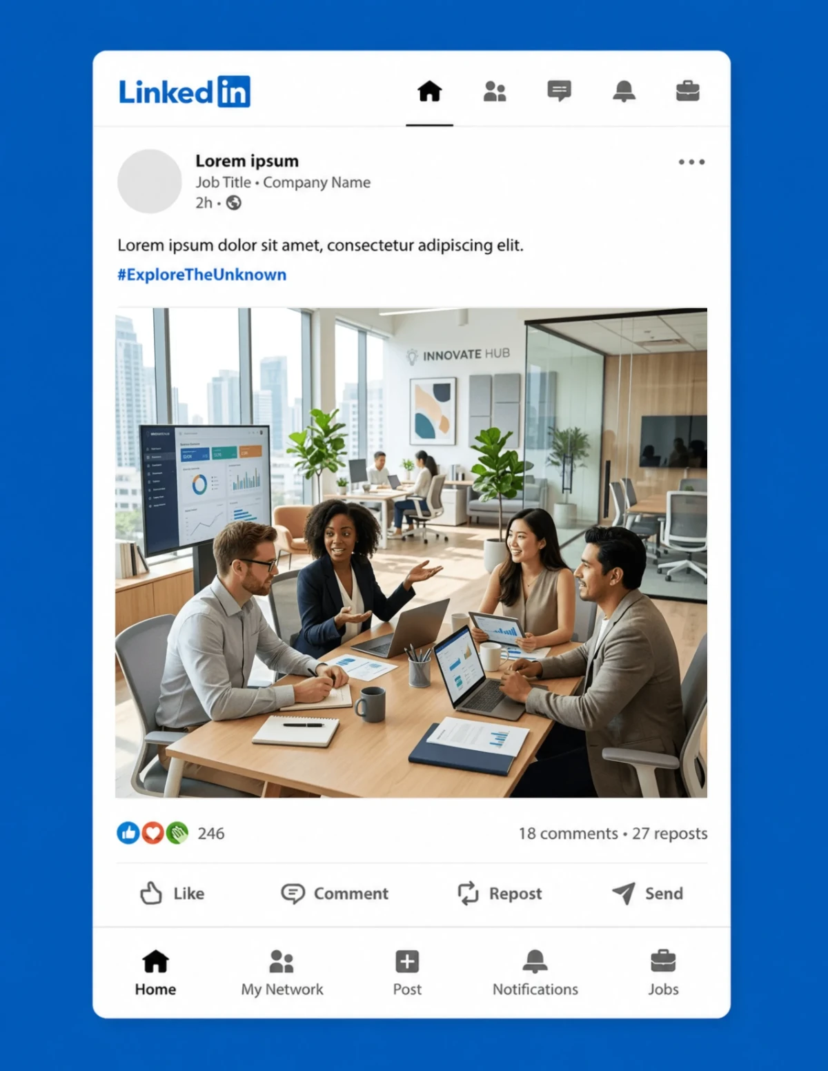 Free LinkedIn Mockup Template to Edit Online