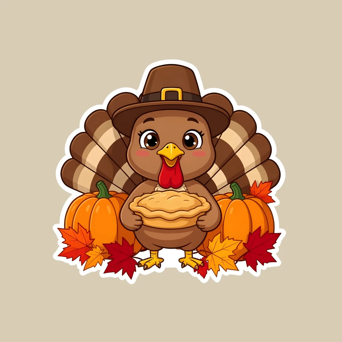 Free Thanksgiving Sticker Template to Edit Online