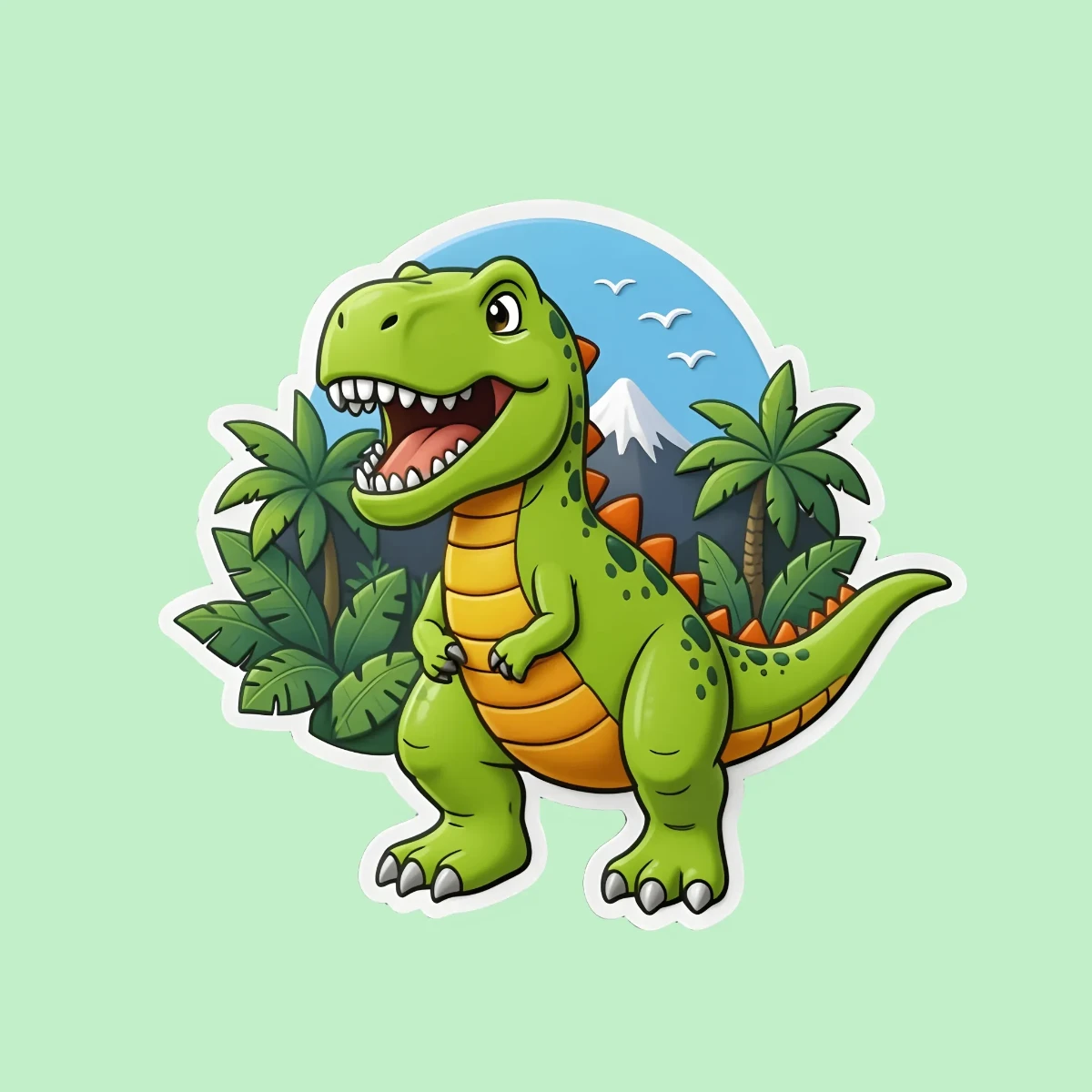 Free Dinosaur Sticker Template to Edit Online
