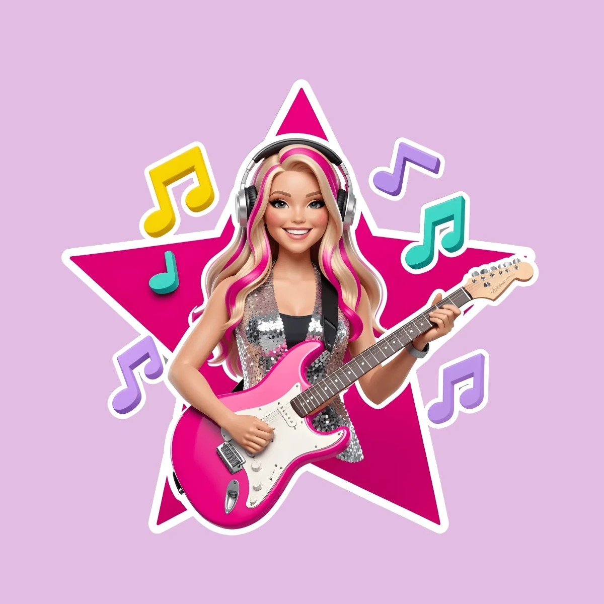 Free Barbie Sticker Template to Edit Online