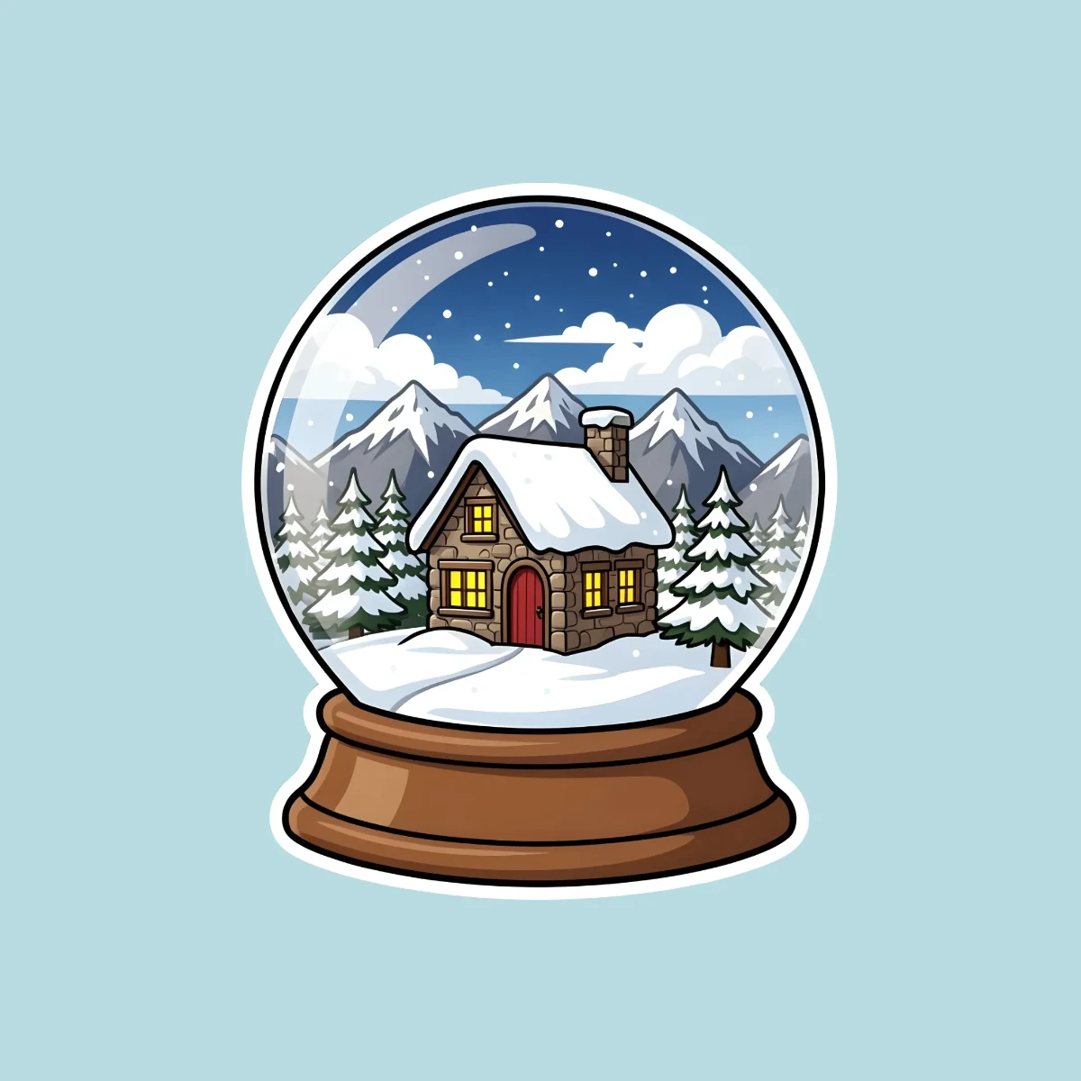 Free Winter Sticker Template to Edit Online