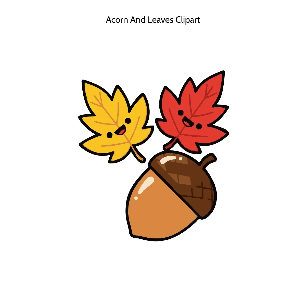 Free Acorn And Leaves Vector Clipart (PNG, SVG) to Edit Online