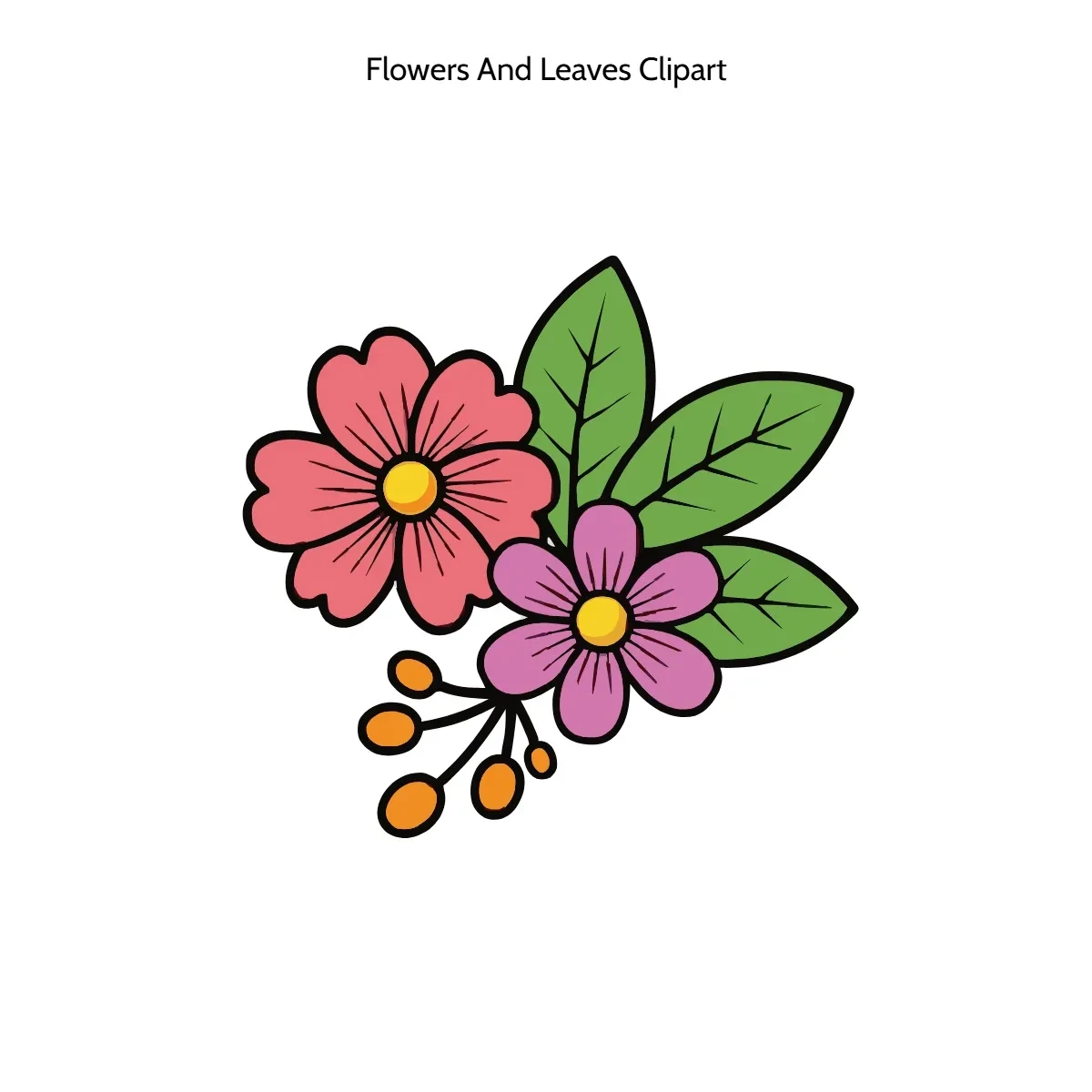 Free Flowers And Leaves Vector Clipart (PNG, SVG) to Edit Online