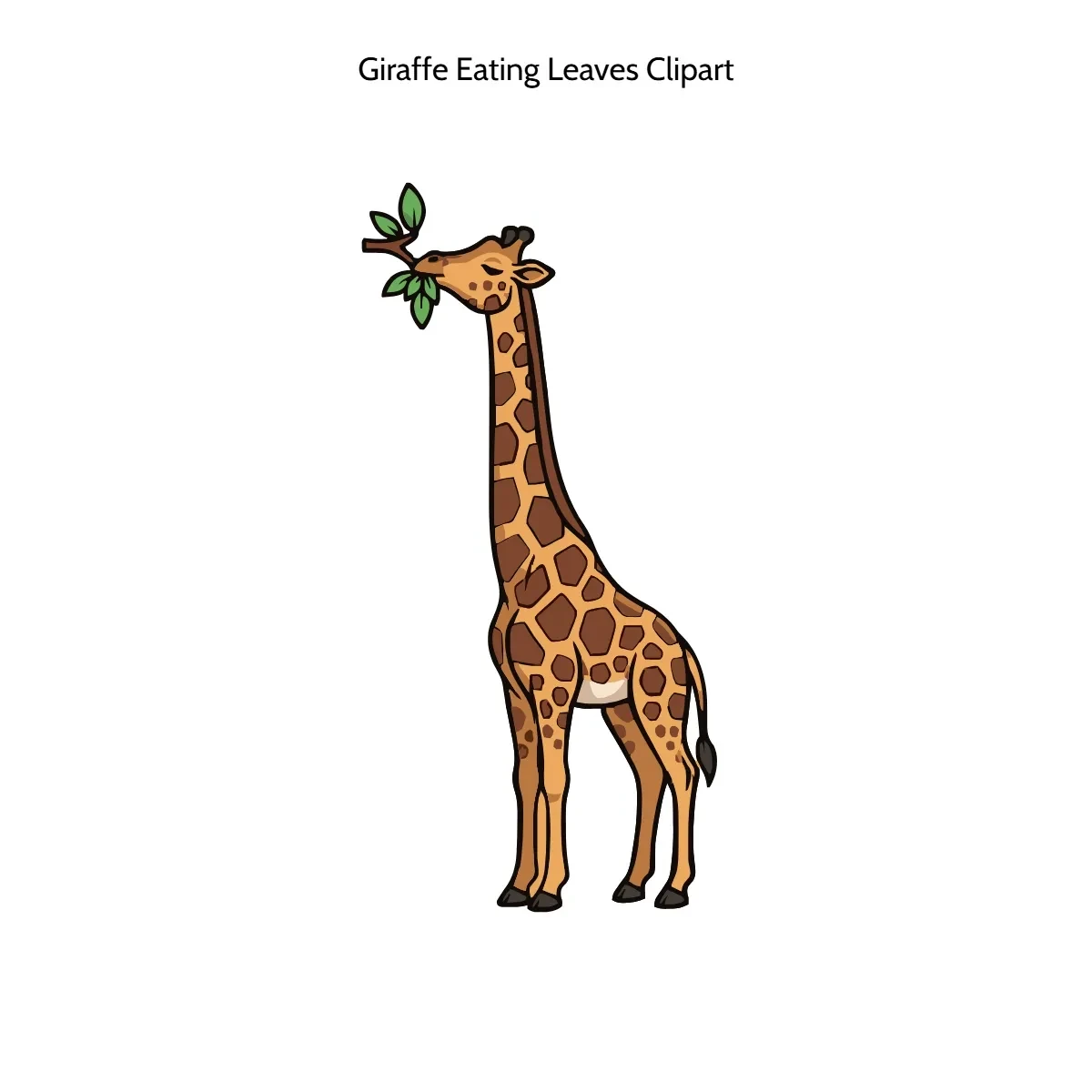 Free Giraffe Eating Leaves Vector Clipart (PNG, SVG) to Edit Online