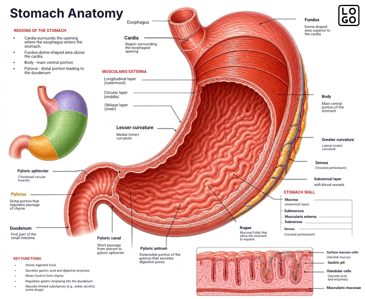 Stomach Anatomy Template Stomach Anatomy Template