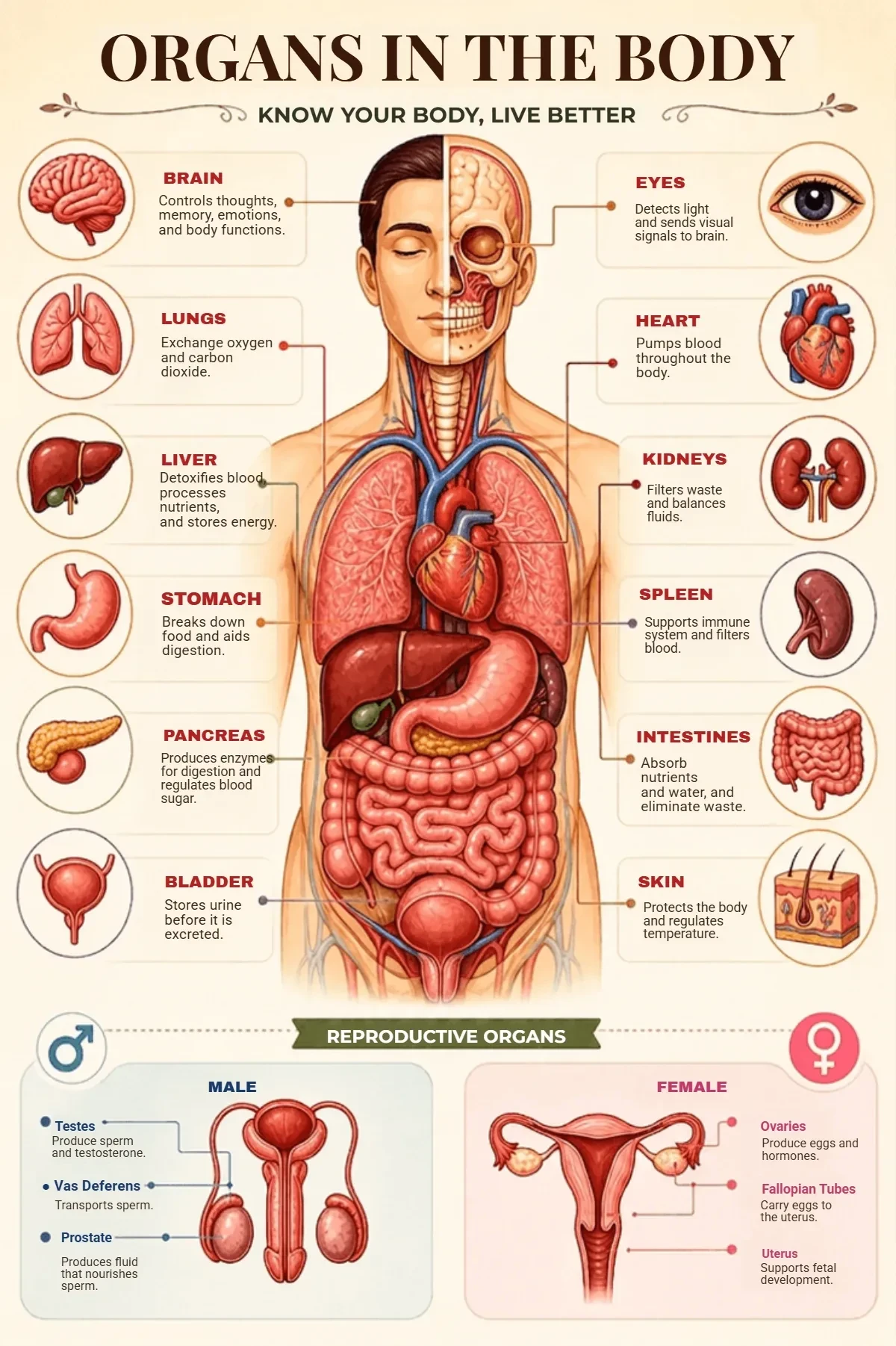 Organs In The Body Template Organs In The Body Template