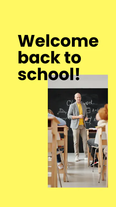 Free Back To School Facebook Story Template to Edit Online