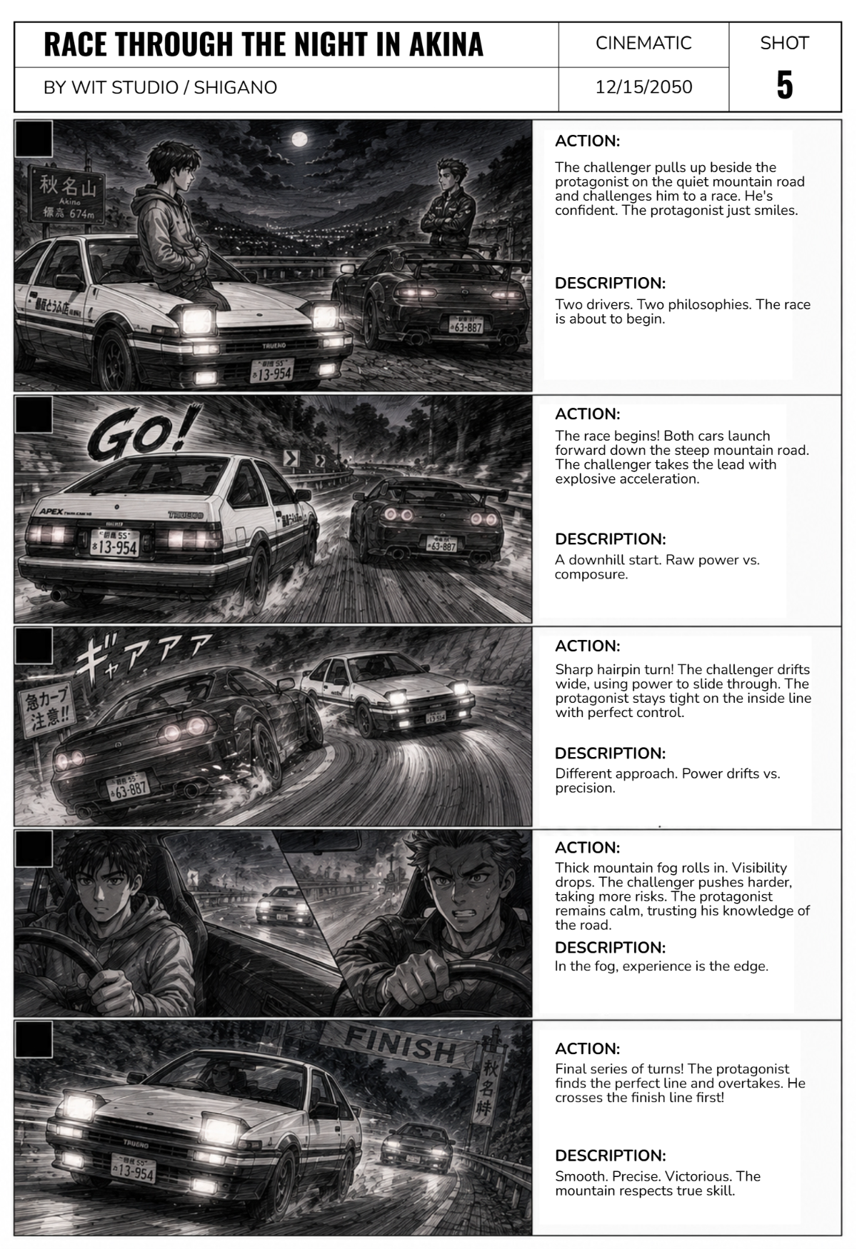 Free Cinematic Storyboard Template to Edit Online