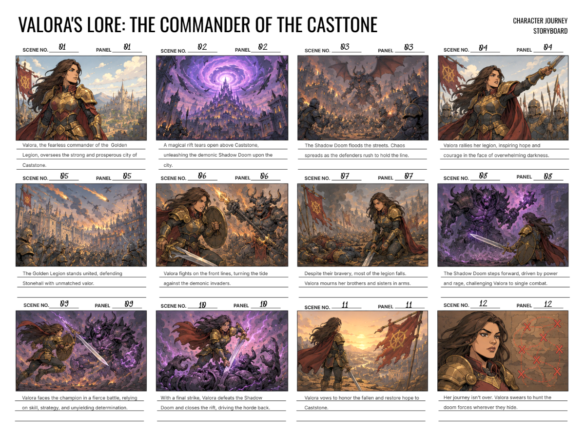 Character Journey Storyboard