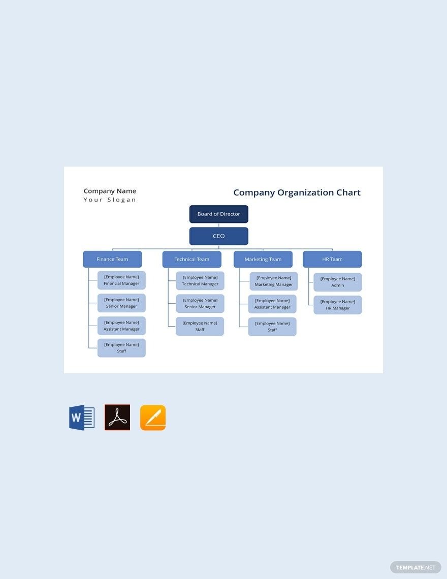 Company Organization Chart Template in Word, Google Docs, PDF, Apple Pages