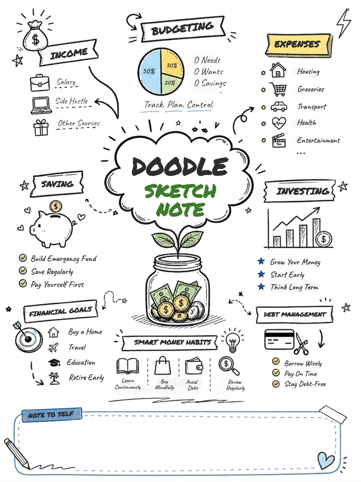 Free Doodle Sketchnote Template to Edit Online