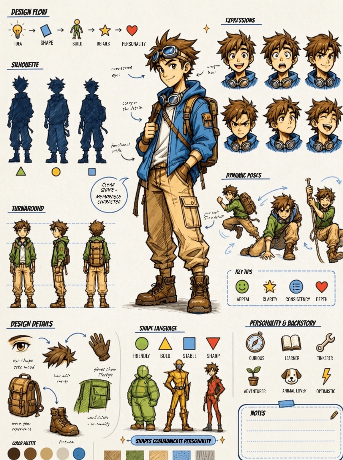 Free Character Sketchnote Template to Edit Online