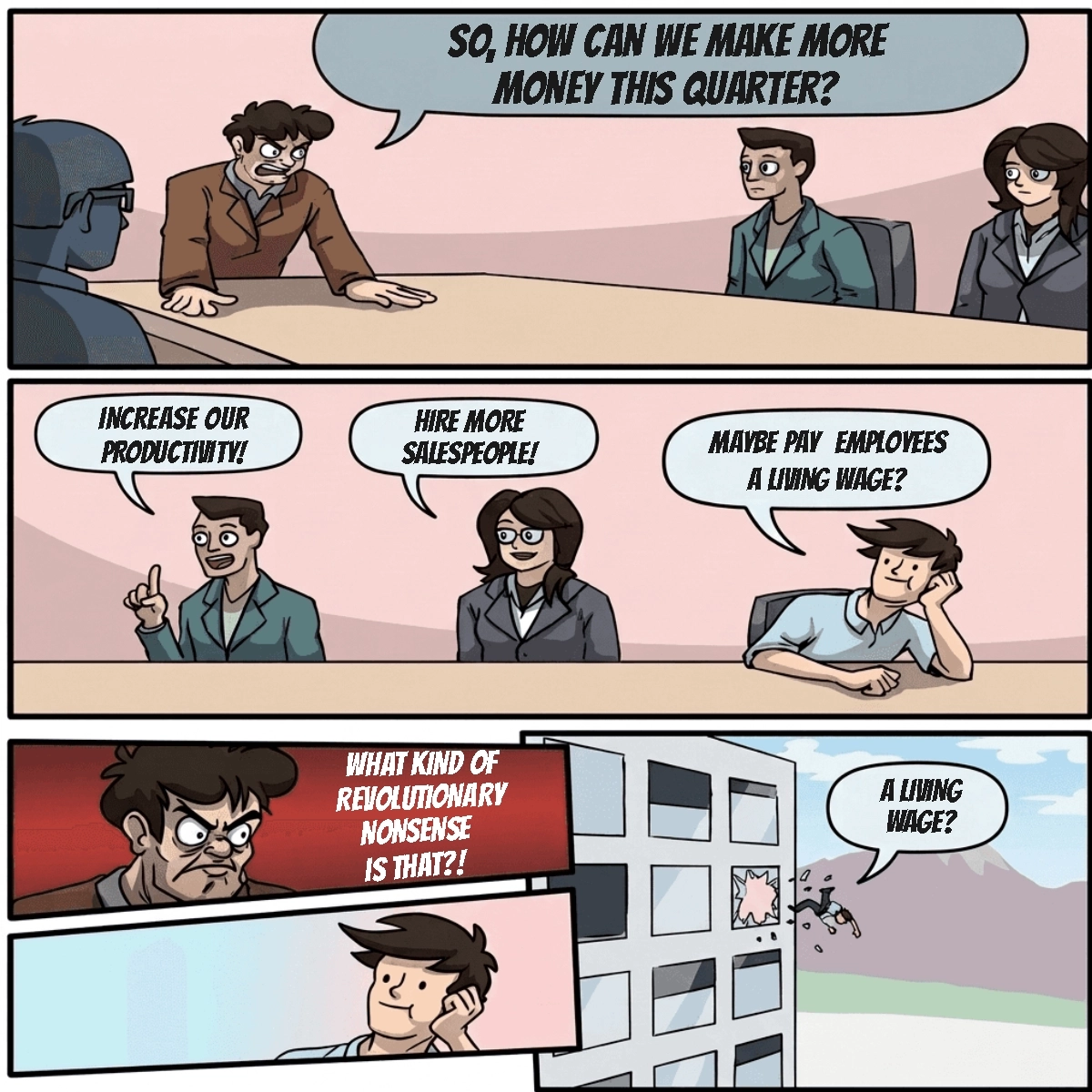 Free Boardroom Meeting Meme to Edit Online