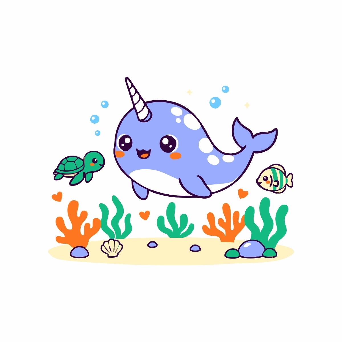 Free Ocean Animal Clipart Template to Edit Online
