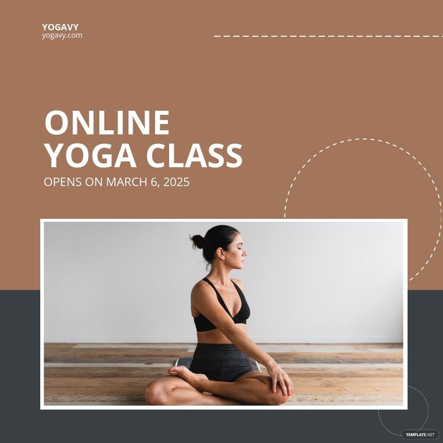 Free Online Yoga Class Linkedin Post Template