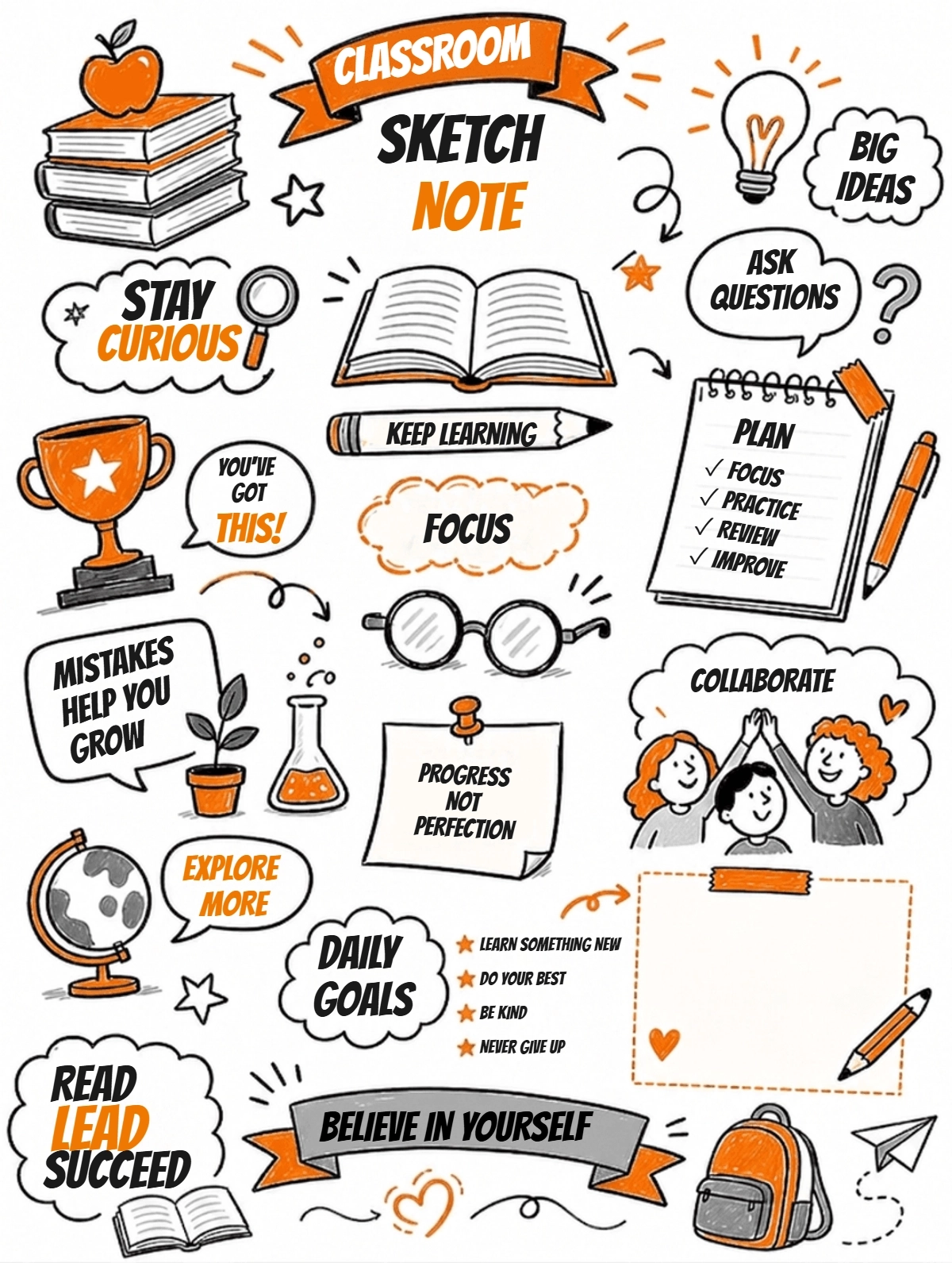 Free Classroom Sketchnote Template to Edit Online