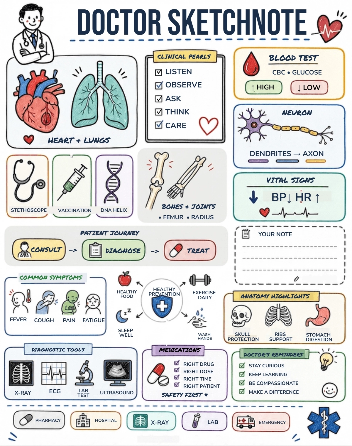 Free Doctor Sketchnote Template to Edit Online