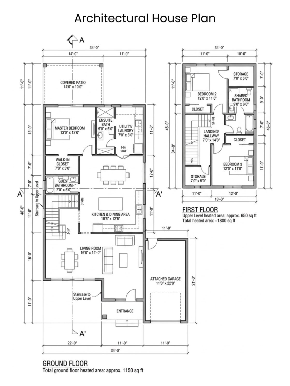 Free Architectural House Plan Template to Edit Online Free Architectural House Plan Template to Edit Online