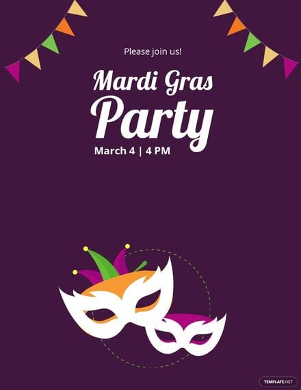 Mardi Gras Party Flyer Template