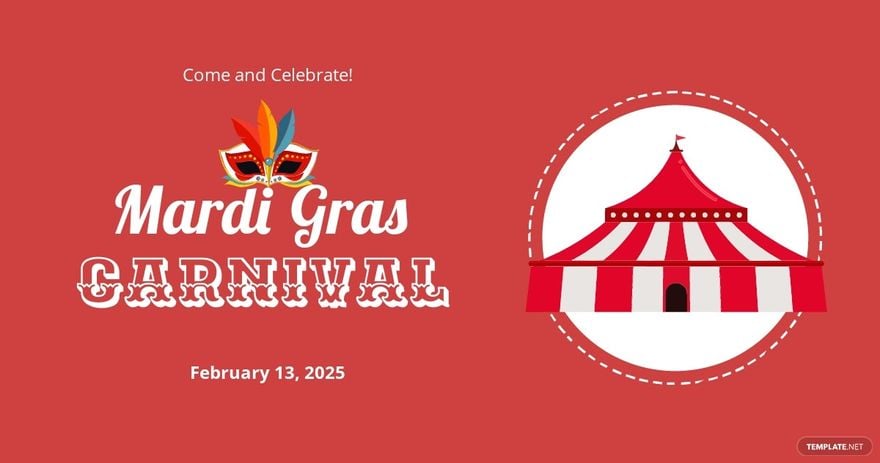 Mardi Grass Carnival Facebook Post Template