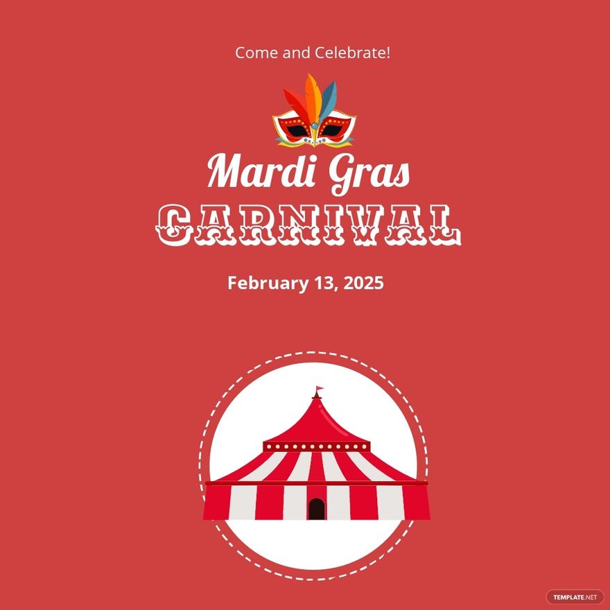 Mardi Grass Carnival Instagram Post Template