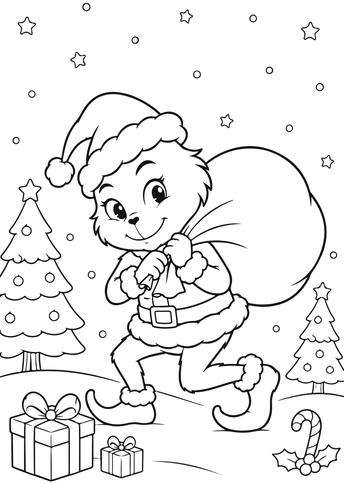 Free Grinch Coloring Page Template to Edit Online