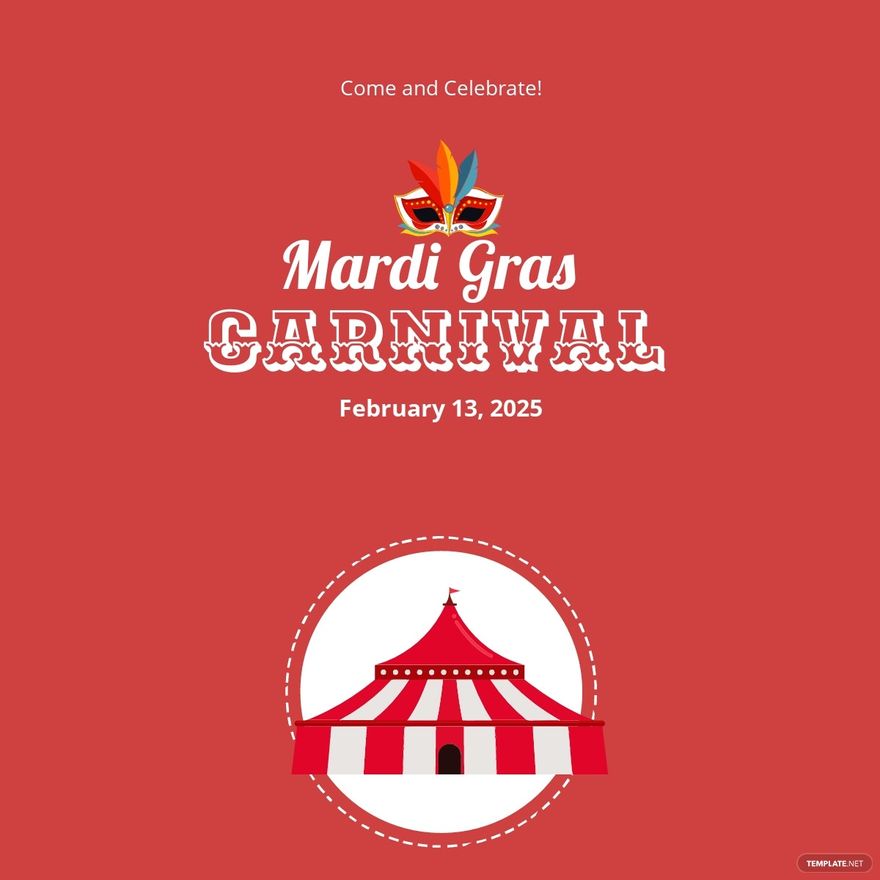 Mardi Grass Carnival Linkedin Post Template