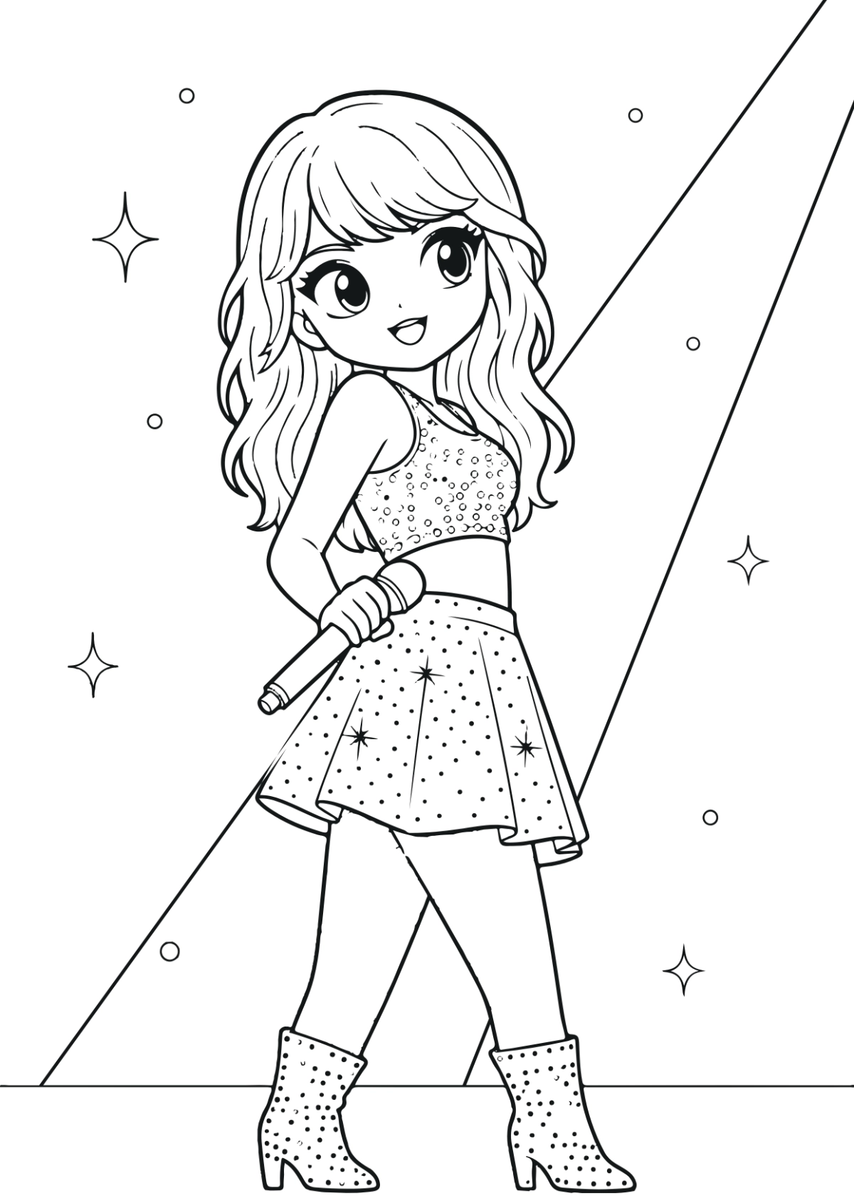 Free Taylor Swift Coloring Page Template to Edit Online