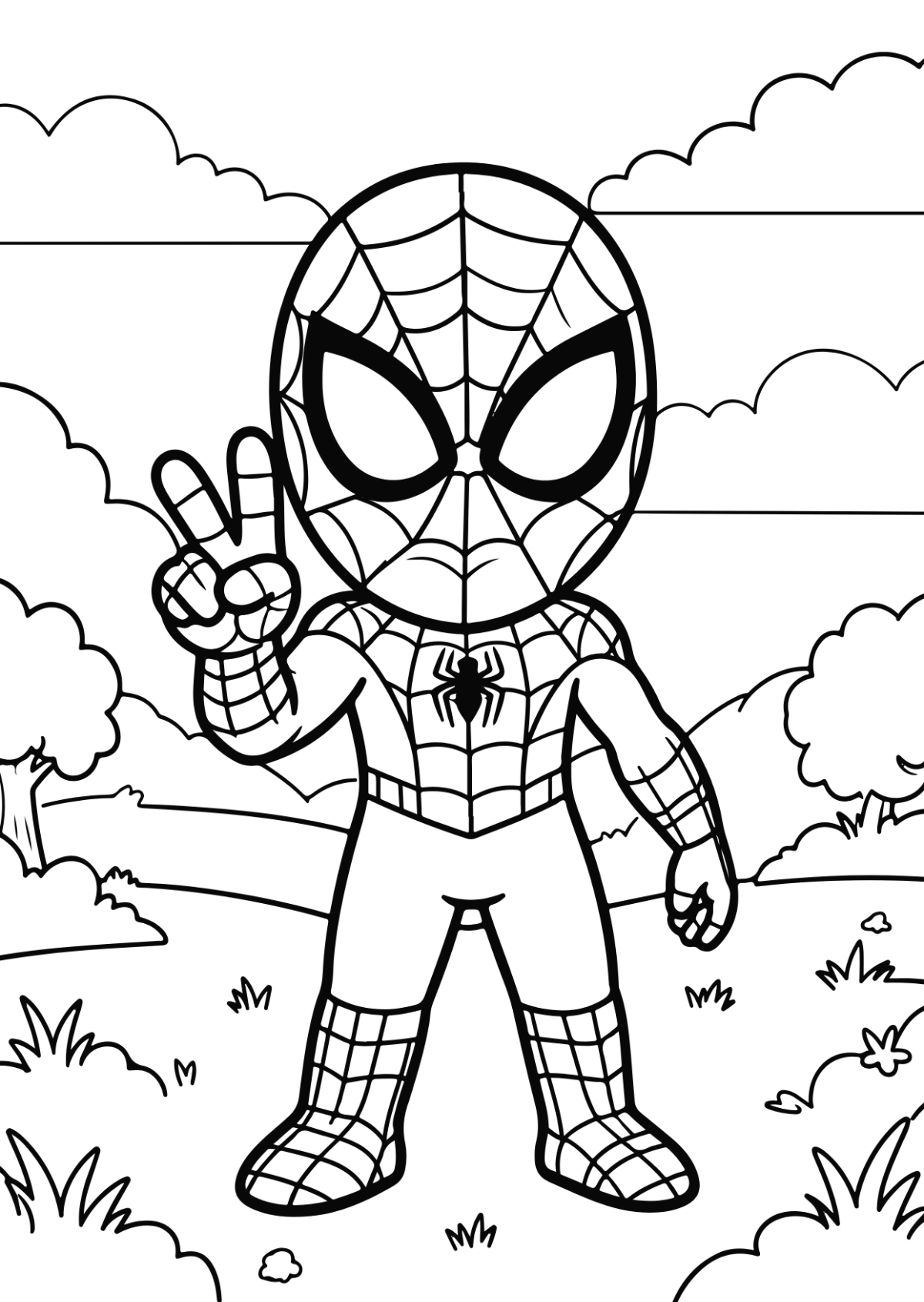 Free Spider-Man Coloring Page Template to Edit Online