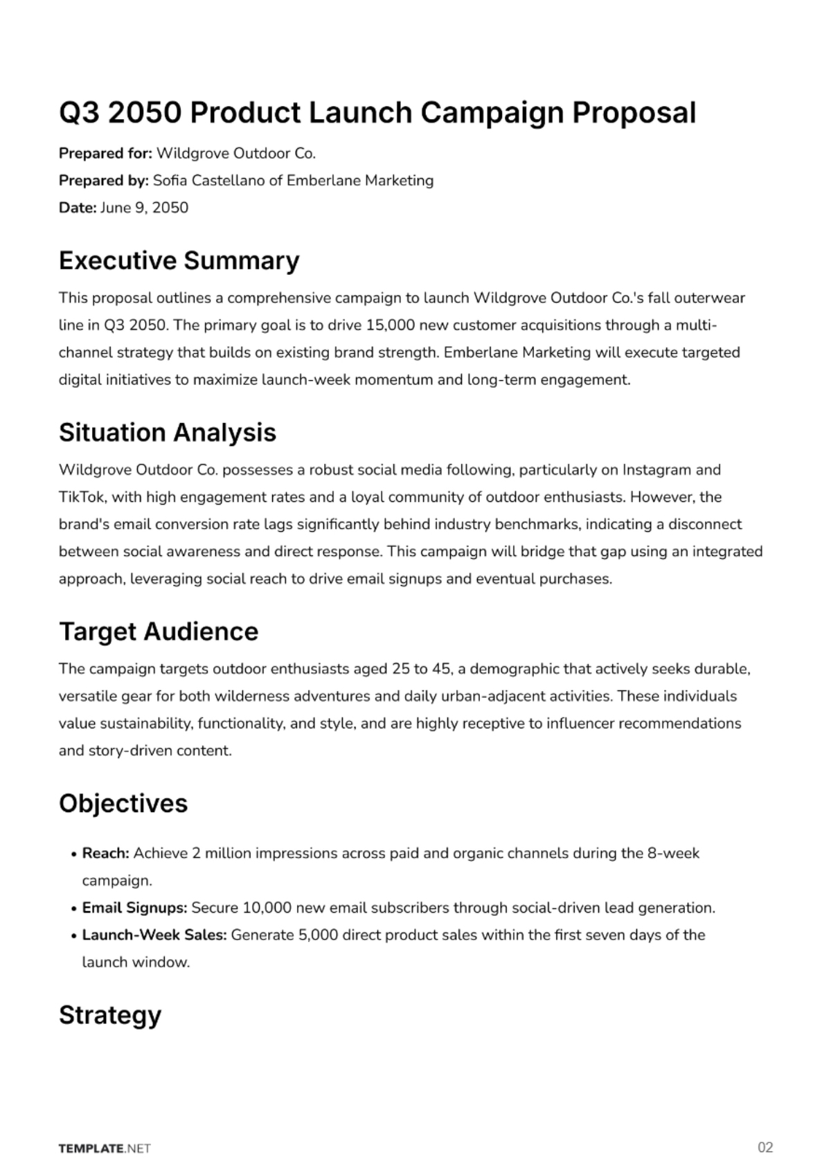 Free Marketing Proposal Template to Edit Online