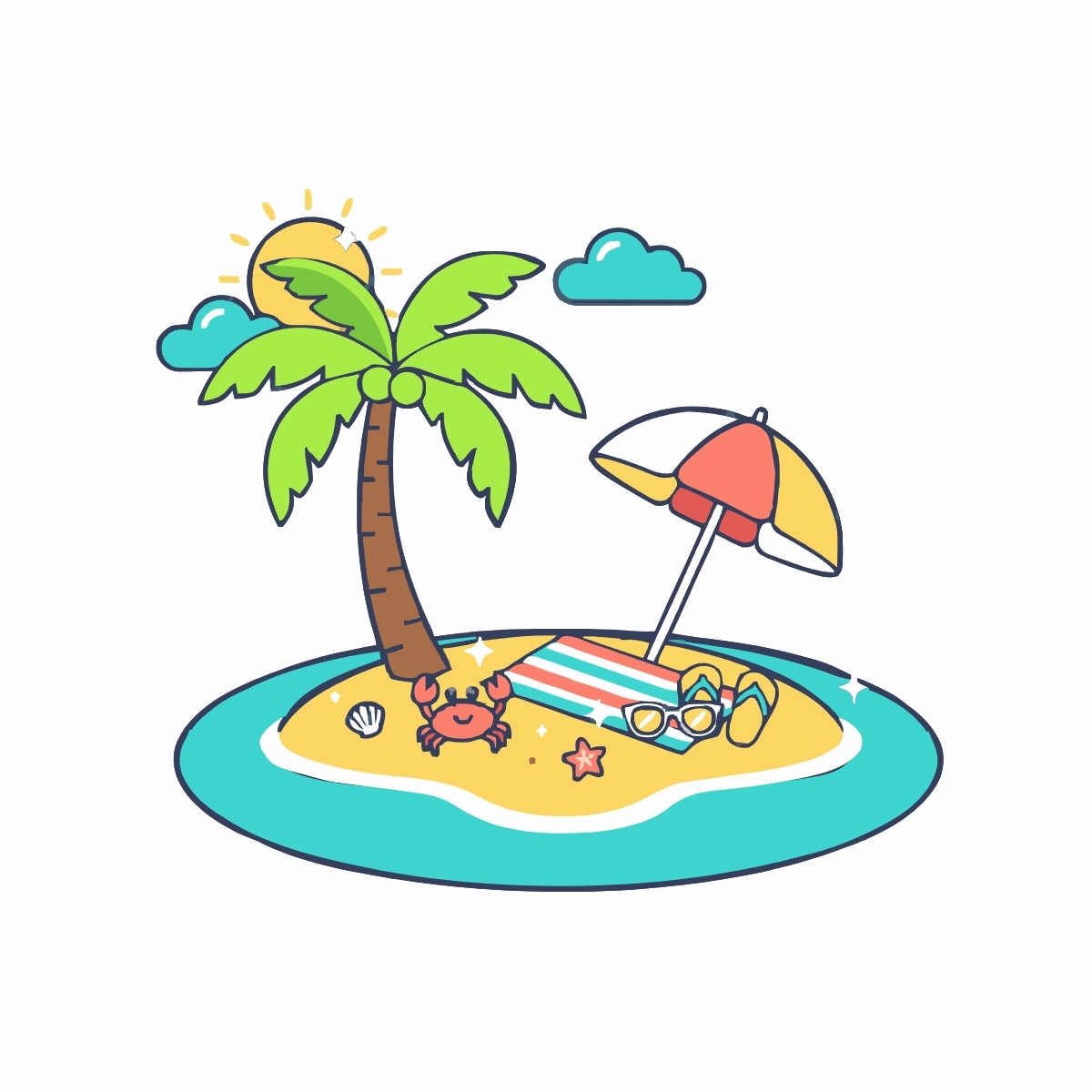 Free Beach Clipart Template to Edit Online