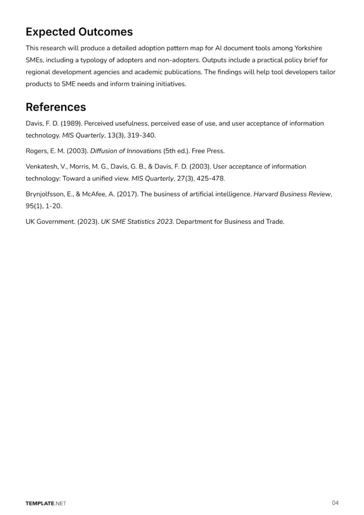 Free Research Proposal Template to Edit Online