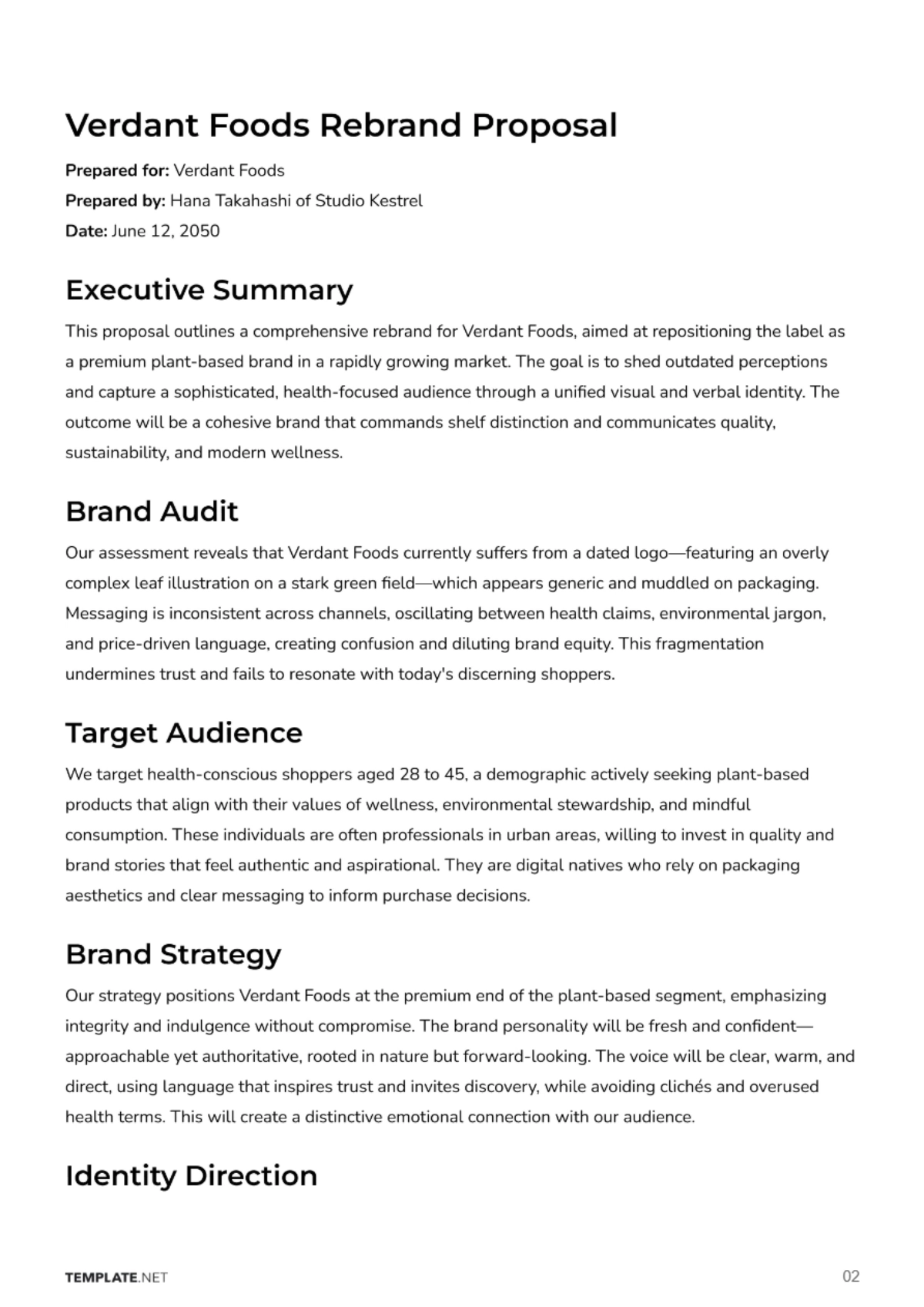 Free Brand Proposal Template to Edit Online