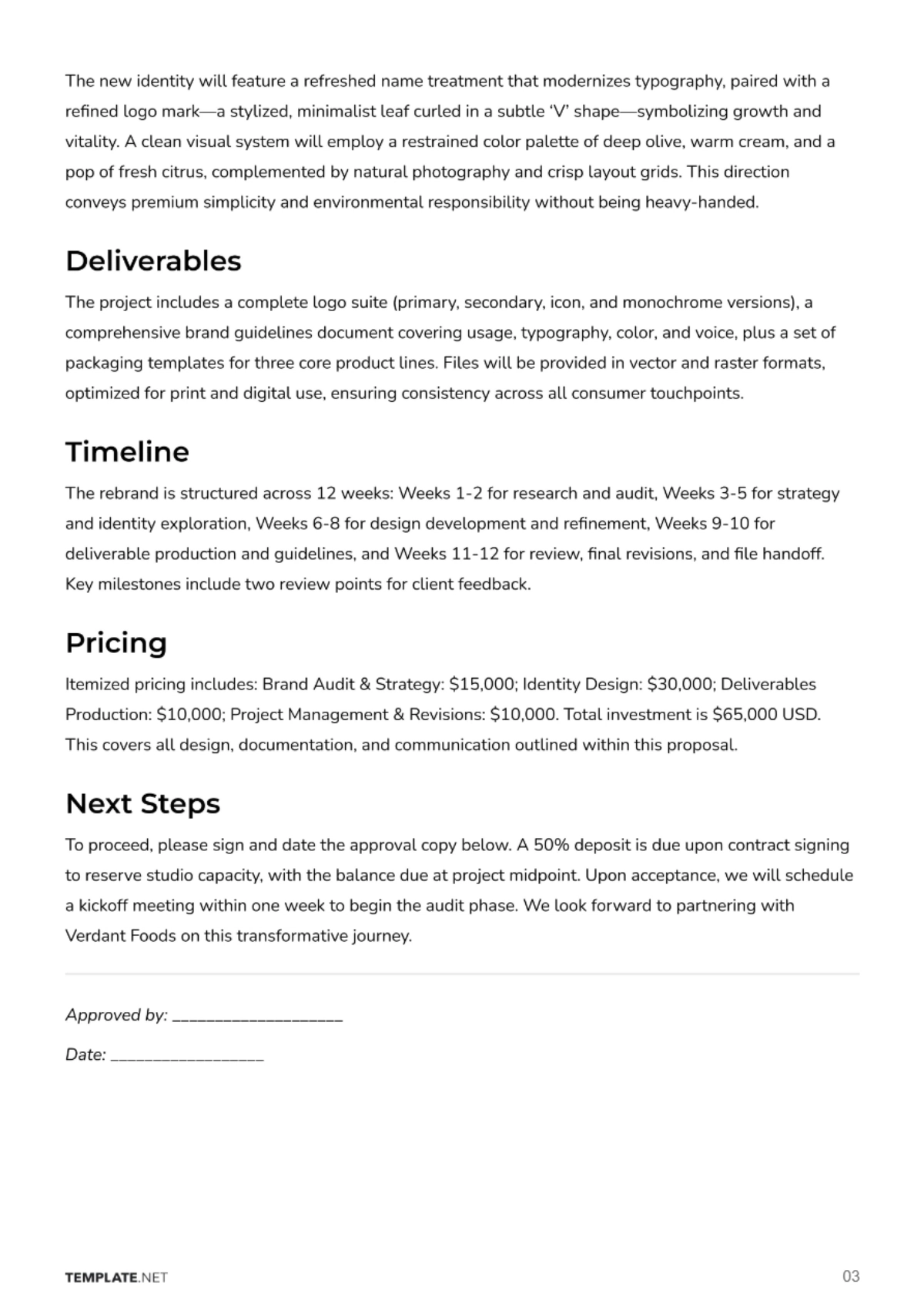 Free Brand Proposal Template to Edit Online