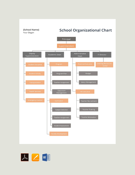 School Organizational Chart Template - Google Docs, Word, Apple Pages, PDF