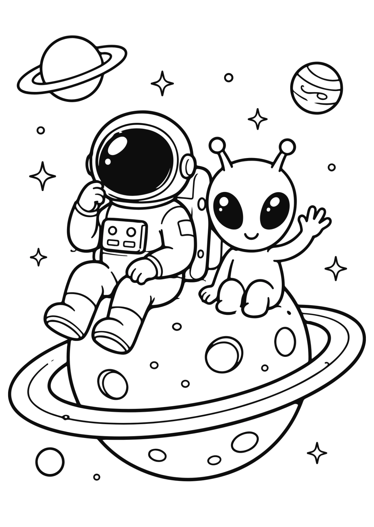 Free Sci-fi Coloring Page Template to Edit Online