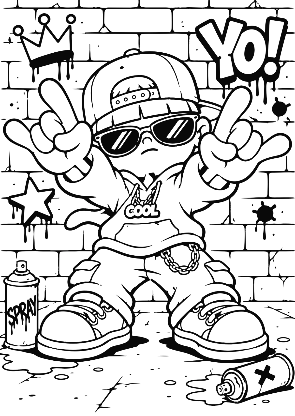 Free Graffiti Coloring Page Template to Edit Online