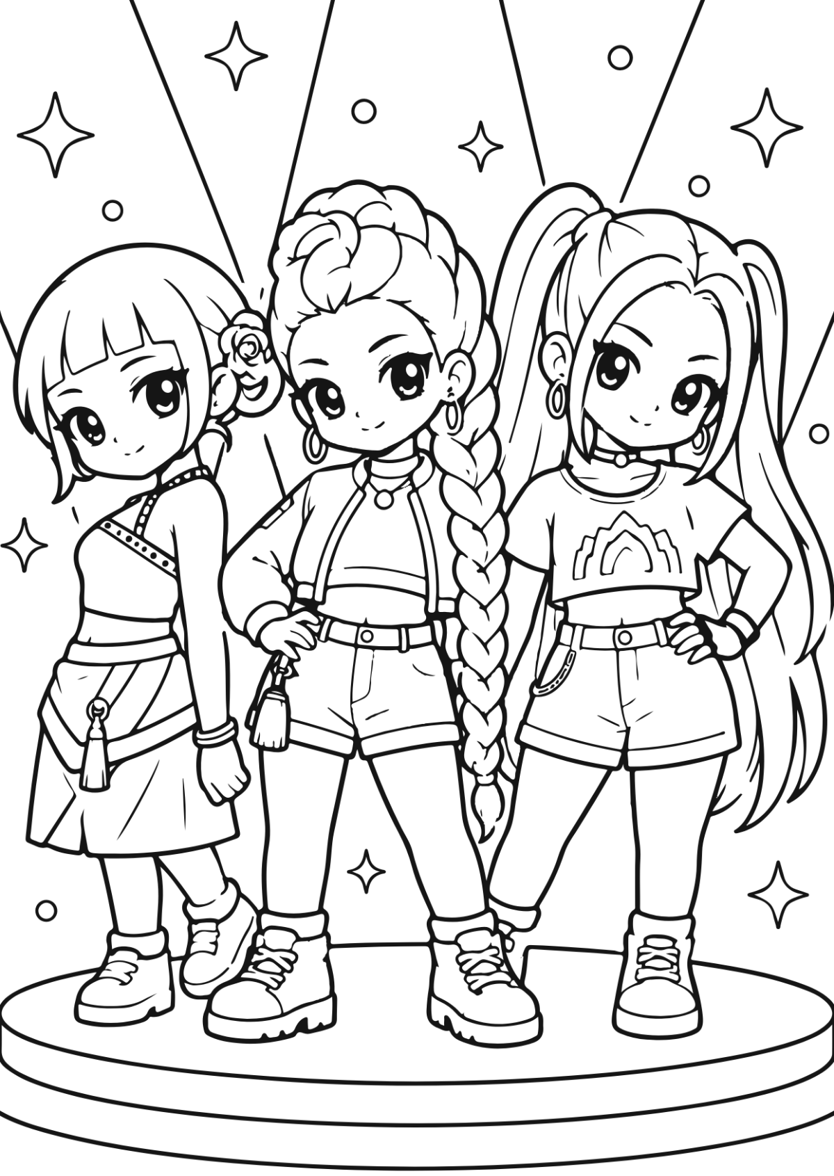 Free Kpop Demon Coloring Page Template to Edit Online