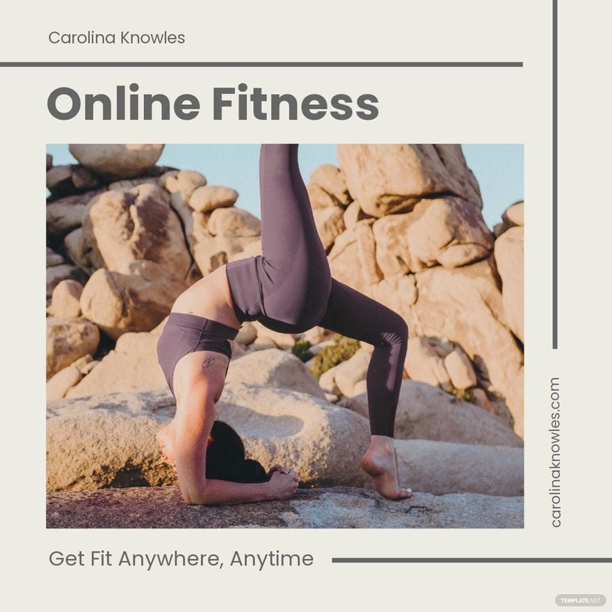 Free Online Fitness Classes Linkedin Post Template