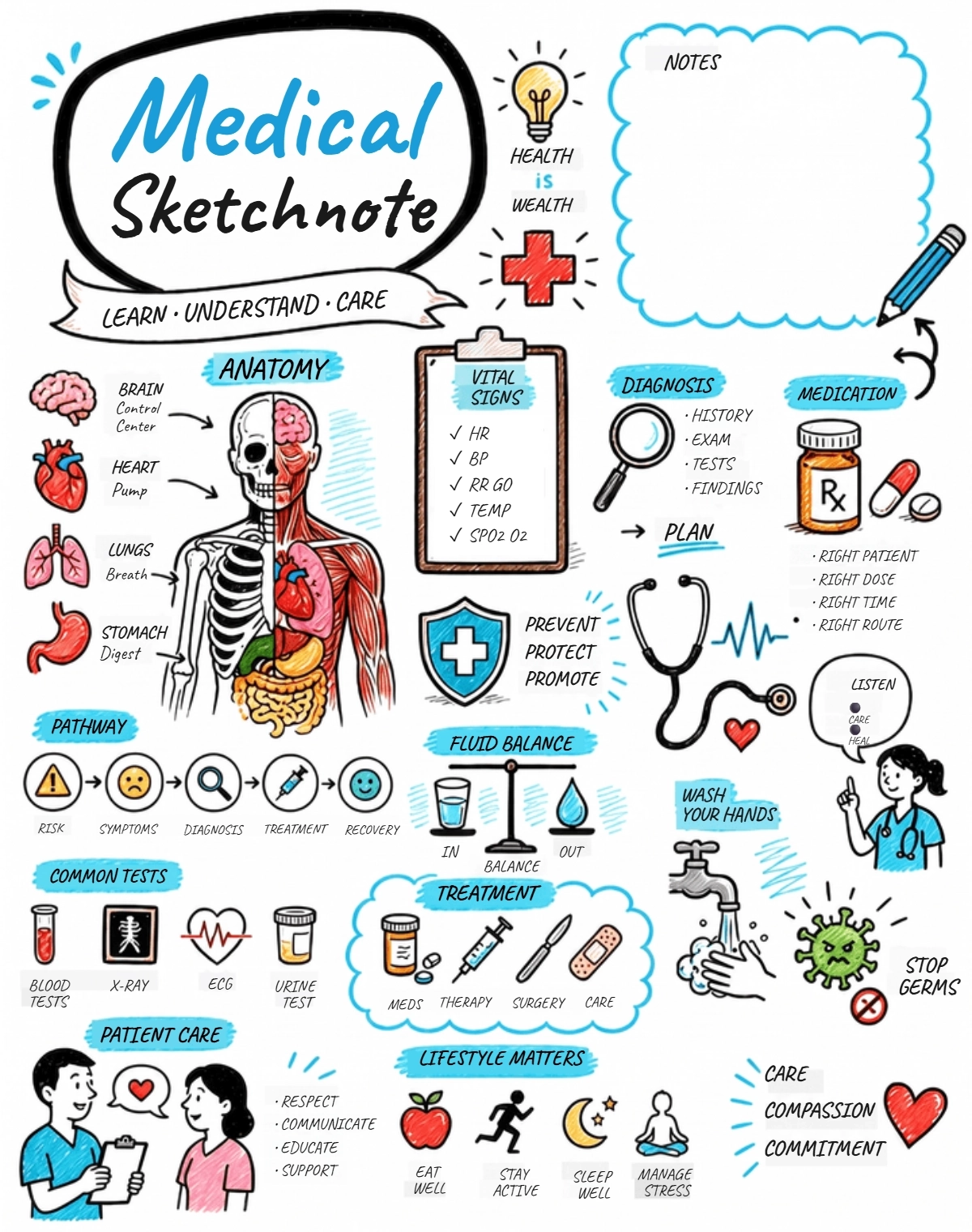 Free Medical Sketchnote Template to Edit Online