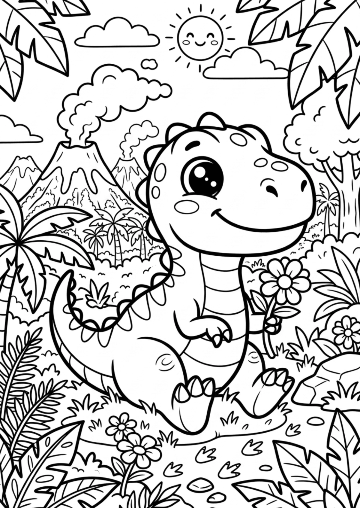 Free T Rex Coloring Page Template to Edit Online